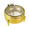 Dinnerware Sets Luxury Roll Top Table Round Glass Lid Warmer Chafing Dish Price In Dubai Gold Chaffing For Catering