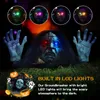 Autres fournitures de fête d'événement Illuminez Halloween Crâne lumineux Tête de squelette Bras de main Réaliste Zombie Visage Bras Piquet de pelouse pour décor de cimetière de maison hantée 230904