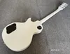 Guitarra elétrica sólido branco acabado HH branco pólo aberto captadores ébano escala 27 nitrocelulose alto brilho com interruptor vermelho matar