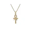 Ny ankomst egyptisk ankh -livsnyckel hänge halsband med repkedja hiphop silver guld som gåvor3412824