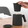 Tazze da tè Ecomhunt Drop Tazza da caffè in ceramica con manico Coperchio filtro per la casa Tazza in porcellana Regali premium per ufficio 400 ml 230901