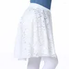 Stage Wear Ballet Skirt Lace Female Tie One-piece Elastic Belt Front Short Back Long Adult Chiffon Dance Lyric