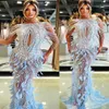 2023 Aso Ebi Árabe Sereia Luxuoso Vestido de Baile Cristais Frisado Noite Formal Festa Segunda Recepção Vestidos de Noivado de Aniversário Vestidos Robe De Soiree ZJ360