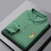 Mens Polos 6 Colors! Spring and autumn net eye cotton polo shirt mens embroidery business casual lapel long sleeve Tshirt Polo shirts 230904