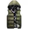 Gilets pour femmes Femmes surdimensionnées 4XL capuche à capuche deux côtés camouflage gilet chaud hiver veste noire vêtements d'extérieur manteau sans manches