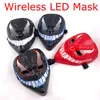 Party Masks Wireless Halloween Scary Luminous Mask Cosplay Film Superhero LED Face Light Up Purge Glow Supplies 230901