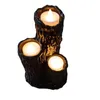 Inne imprezy imprezowe Halloween Candlestick Tope Candle Claster Tope Black Lava Candle Holder z 3 świecami żywicy Halloween wystrój 230904