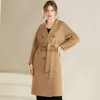 Mélanges de laine pour femmes automne et hiver nouveau manteau en cachemire pour femmes classique à Double boutonnage manteau Long en laine Double face épaissi pour femmes MM HKD230904