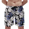 Pantaloncini da uomo Margherite bianche Palestra Estate Daisy Delight Stampa floreale Corsa da spiaggia Comodo costume da bagno divertente personalizzato taglie forti