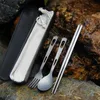 Dinnerware Sets Pure Tableware Set Outdoor Household Frosted Knife And Fork Spoon Chopsticks Travel Camping Portable 230901