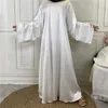 Etnische kleding Ramadan Moslim Mode Hijab Satijnen Jurk Gesloten Abaya Dubai Turkije Islamitische Kaftans Voor Vrouwen Afrikaanse Jurken Vistidos