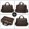 Briefcases WESTAL Men's Bag Genuine Leather Men Briefcase for Laptop 14 Messenger Business Portfolio Document A4 230901