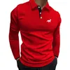 Mens Polos Fashion Simple Style Men Long Sleeve Polo Shirt Sport Business Slim Fit Tops 230904