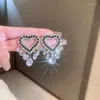 Dangle Oorbellen 2023 Stijl Strass Waterdrop Kwastje Liefde Hart Drop Koreaanse Mode Hoge Gevoel Oorbel Voor Vrouwen Sieraden