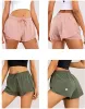 Lu Lu Lemons Yoga Outfits Womens High midjeshorts träning Cheerleaders Korta fiess Wear Girls Running Elastic Adult Pants Sportwear