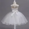 فتاة الفتاة بيضاء زين فستان فستان شاطئ A-line Kids Princessless Ball Ball Length Length Wedding Dance Tulle Prom