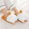 Pantoufles Kawaii en peluche Corgi Ass pantoufles couleur mignonne printemps et automne chaussures pour adultes poupée femme fournitures ménagères d'intérieur 230901