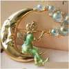 Pins Brooches Moon Fairy Brooch Vintage Middle Ancient Blowing Bubbles Antique Accessories Drop Delivery Jewelry Ottas