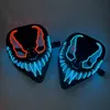 Party Masks Wireless Halloween Scary Luminous Mask Cosplay Film Superhero LED Face Light Up Purge Glow Supplies 230901