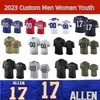 Aangepaste heren dames jeugd Josh Allen voetbalshirt Gabriel Davis Von Miller Billes Cook 14 Stefon Diggs Dawson Knox Beasley Milano Dalton Kincaid Gregory Rousseau