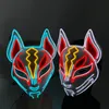 Party Masks Cosplay Halloween Mask Luminous Light Up Led El Neon Glowing Anime Masque Masquerade Horror Carnival 230904