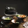 Bowls Ceramic Lamian Noodles Bowl Japanese Bamboo Hat Restaurant