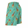 Pantaloncini da uomo palestra carina giraffa costume da bagno casual Africa stampa animalier comodi pantaloni sportivi da spiaggia oversize