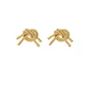 Charm Japan Korea Geometric Irregular Knot Stud Earring Gold Plated Twine Hoops Ear Jewelry Wed Party Gifs Retro Accessories 230901