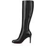 Winter Damen Stiefeletten Schuhe Sexy High-Heels Hohe Stiefel Leder Spitz Runder Kopf Designer Rindsleder Nackte Stiefel Braut Hochzeit Party Sexy Schuhe EU35-43