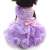 Dog Apparel XKSRWE Pet Dog Princess Wedding Dress Tutu Rosette Bow Dresses Cat Puppy Skirt SpringSummer Clothes Apparel 2 Colours 230901