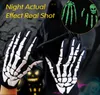 Gants squelette Noctilucent, accessoire de jeu de rôle d'halloween, mitaines demi-doigt, tricot d'hiver tendance, accessoires de vêtements pour hommes et femmes