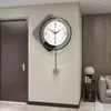 Väggklockor Creative Geometric Figure Automatic Swing Decorative Clock Minimalist Living Room Silent Secunder Quartz Watch