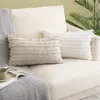 Pillow Embrace Federa 45x45 Strisce di cotone tinta unita Casa moderna Nordic Vento Sabbia Capelli Decorazione per ufficio Copertura comoda