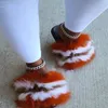 Slippers Girl S Summer Must Haves Multicolour Plush Fur Beach Flip Flops Damer Lovely Home Fluffy Slide Furry Sandals 230901