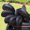 Diğer Golf Ürünleri Golf Kulübü Demir Kapak Headcover USA Kırmızı/Beyaz Dikişli Golf Demir Kafa Kapakları Golf Kulübü Demir Headovers Kama 10 PCS/SET 230901