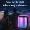 Portabla högtalare Ny V8 Portable Outdoor Wireless Bluetooth -högtalare KTV Integrerad Microphone Surround Sound Subwoofer RGB Ambient Light Karaoke Q230904