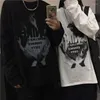 Erkek Tişörtleri Sonbahar Erkekler T-Shirt Uzun Kollu Giyim Baskı Hip Hop Anime Harajuku Goth Moda Büyük Boy Vintage O-Neck