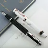 Fountain Pens Majohn x1 harts utdragbar fontänpenna vit / svart bläck penna iridium 0,38 mm nibb kortskrivning presentkontor affärspapper hkd230904