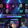 Party Maski Halloween LED Neon świecące maska ​​RGB pełna kolor twarz zmieniają się świetliste zmienna twarz Po animowana edycja DIY Maske Party Decor 230904