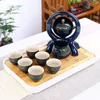 Tazze da tè Set da 8 pezzi Set semiautomatici Tazza in ceramica cinese in argilla viola La teiera Kung Fu 230901