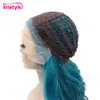 Synthetische Perücken Imstyle Blaue Perücke, Lace-Front-Perücke, synthetische lange Perücken für Frauen, hitzebeständige Faser, leimlos, natürlich, gewellt, Cosplay-Perücke, 230901