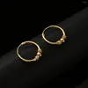 Stud Earrings 24K Gold Color Hoop Earings For Women Girls African Wedding Party Ornament Luxury Jewelry Wife Gifts Ear Rings