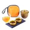 Theekopjes Met Reistas 2 Chinese Kung Fu Set Reizen Keramische Draagbare Theepot Porselein Teaset Gaiwan Tool 230901