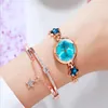 Fashion Bracelet Temperament Womens Watch Creative Crystal Drill Female Watches Contracted Small Dial Star Ladies Wristwatches3339