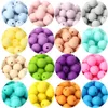 歯のおもちゃ20pcs 12mmシリコンベビービーズラウンドTeethereeth DIY PacifierチェーンネックレスペンダントBPAフリーアクセサリー230901