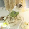 Abbigliamento per cani Vestiti per animali domestici Maglione lavorato a maglia alla moda Abiti eleganti con stampa scozzese a quadri Abito dolce carino per cani di piccola taglia