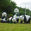 Garden Decorations Realistic FRP Panda Sculpture Adorns Outdoor Resin Ornaments Lovely Landscapes Decoration