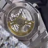 AP Watches 2023 الإصدار Moissanite Stones Sier Pass Test Mens Diamond T op Quality Mechanical ETA Movement Full Iced Out 2-tne Shiny Watch