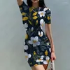 Casual Dresses Summer Lady Sexy Dress Flower 3D Printed Fashion Trendy Women's Body