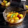 Ciotole Piatto per insalata di frutta in vetro dorato dipinto europeo Martello Ciotola per riporre i gradienti Colazione Dessert El Piatti da cucina